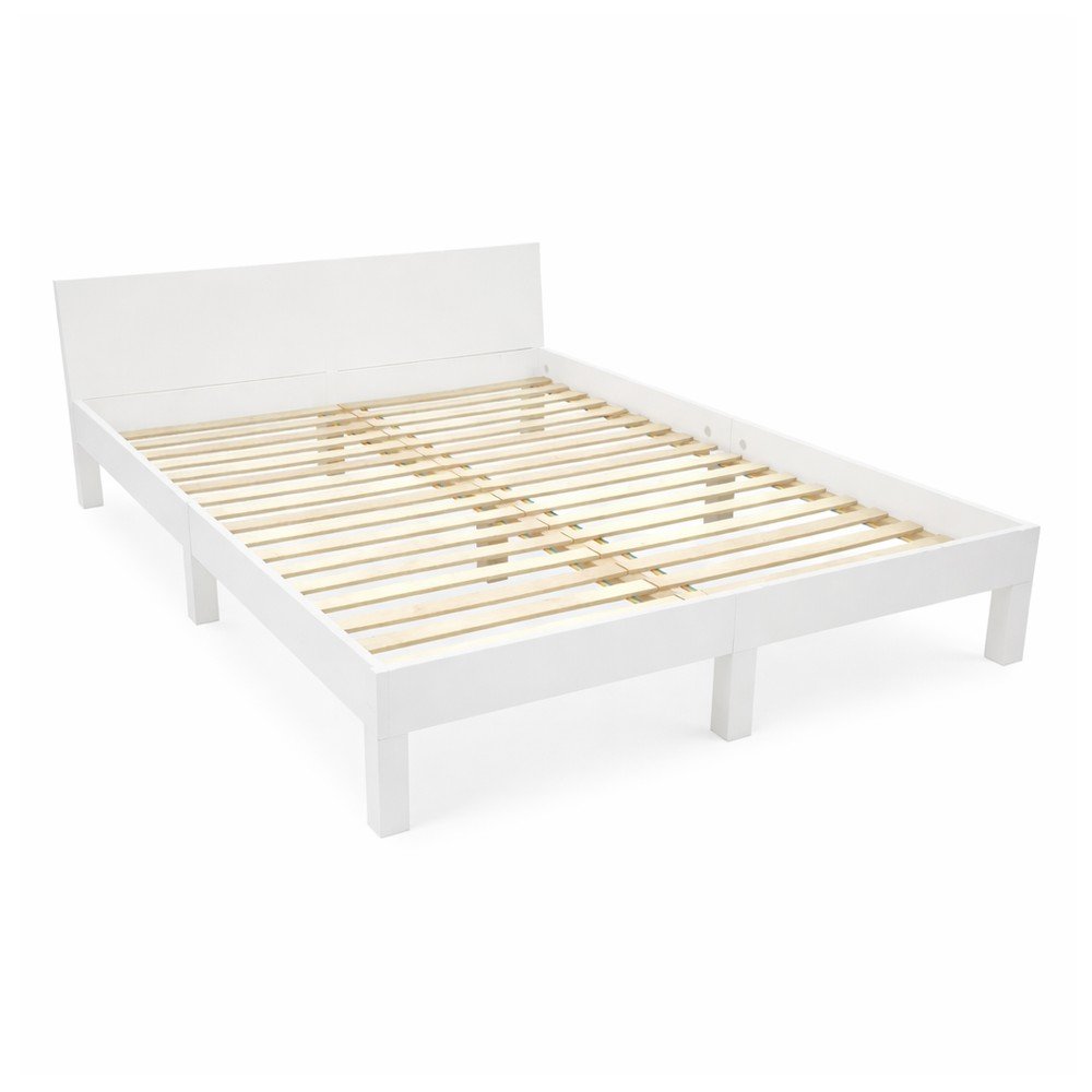 Biela dvojlôžková posteľ z bukového dreva s roštom 160x200 cm Dabi - Ragaba