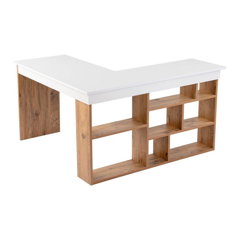 Pracovný stôl v dekore borovice 120x130 cm Vesper – Kalune Design