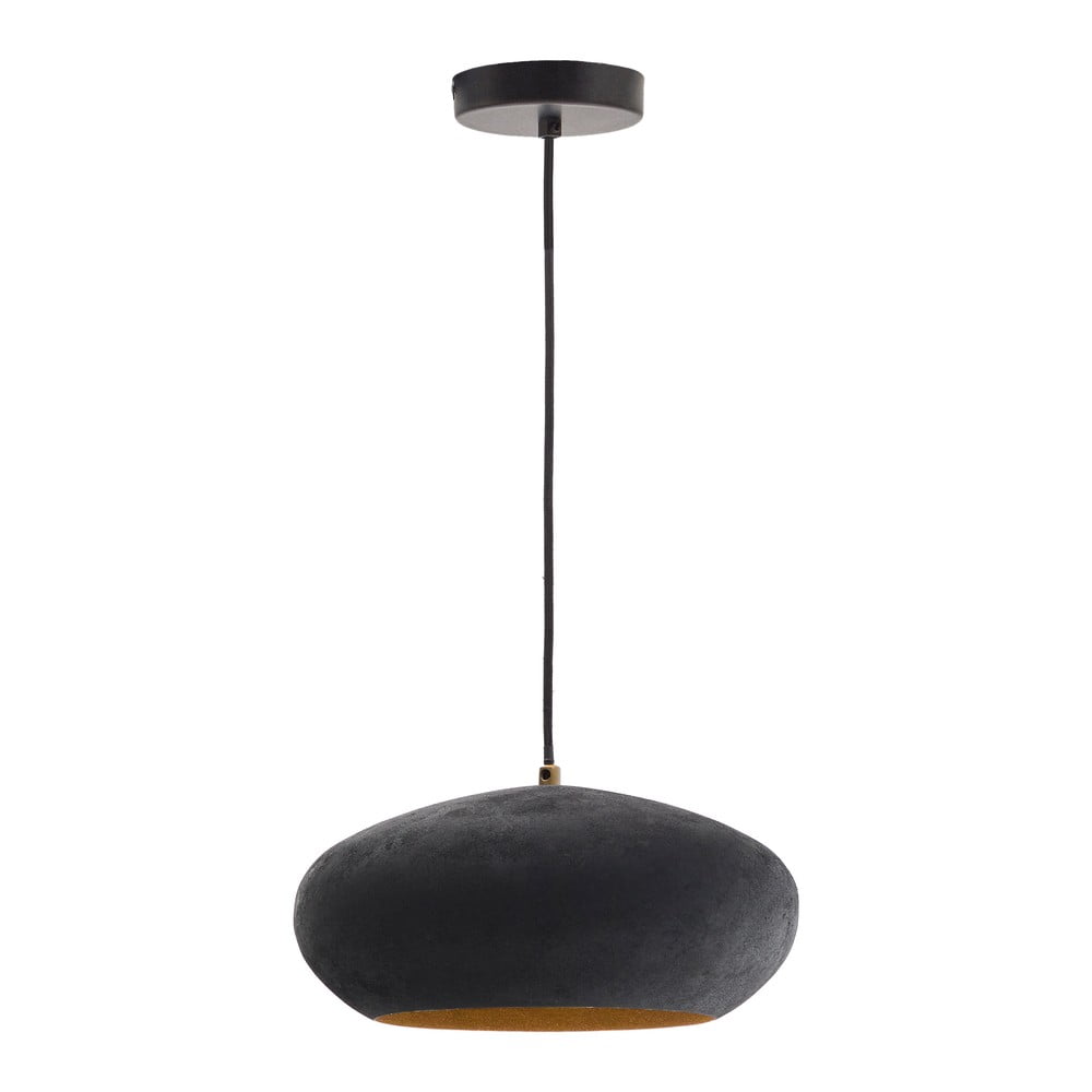 Čierne závesné svietidlo s kovovým tienidlom ø 30 cm Inda – Kave Home