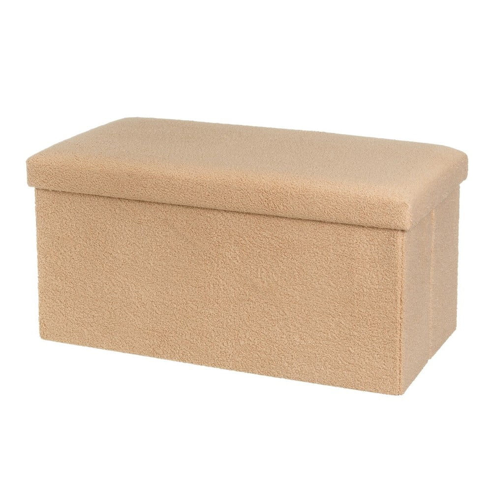 Svetlohnedý taburet z textílie buklé Folding – Casa Selección