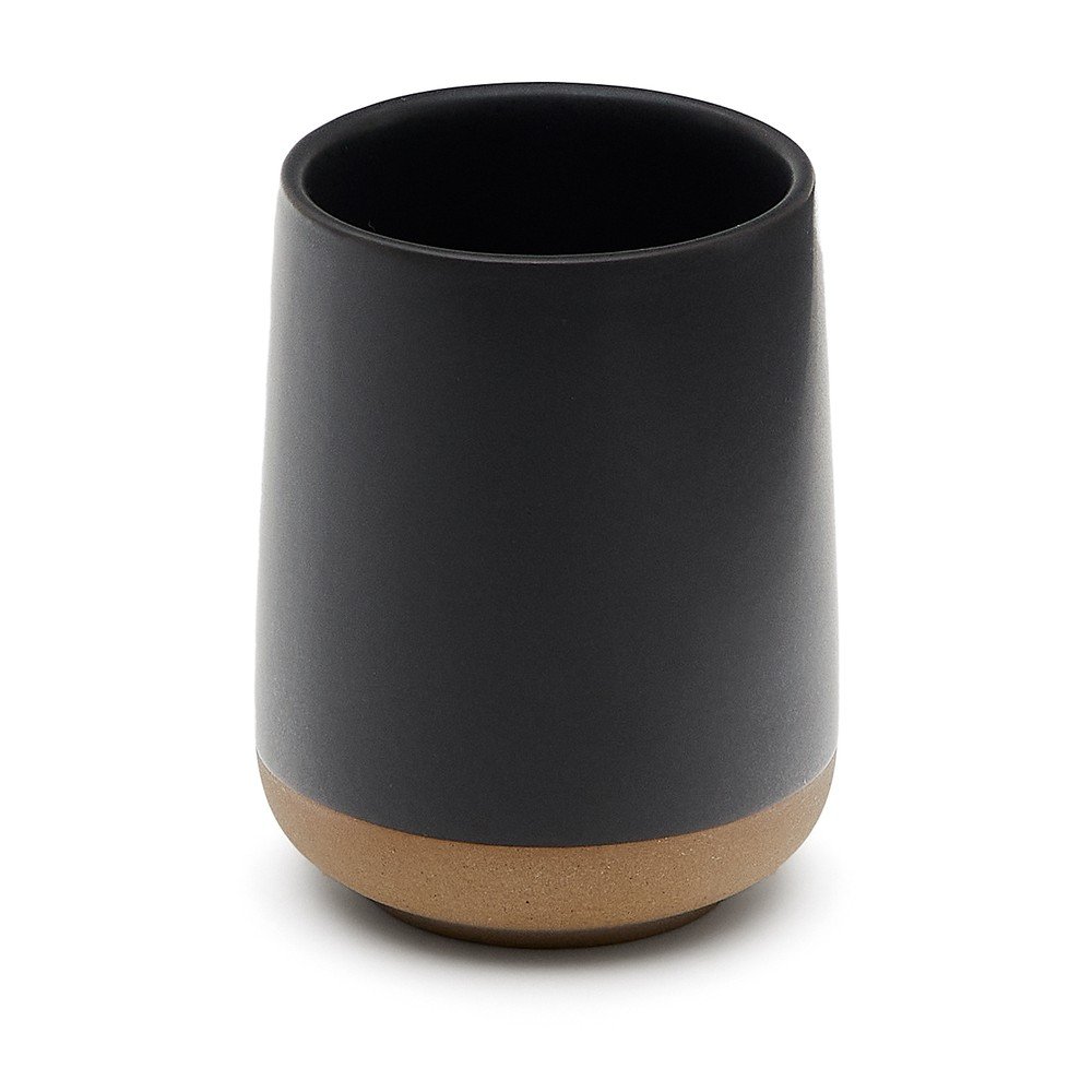 Tmavosivý keramický téglik na zubné kefky Silma – Kave Home