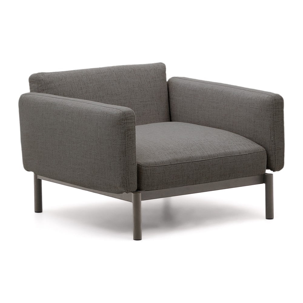 Sivé polstrované záhradné kreslo Sorells – Kave Home