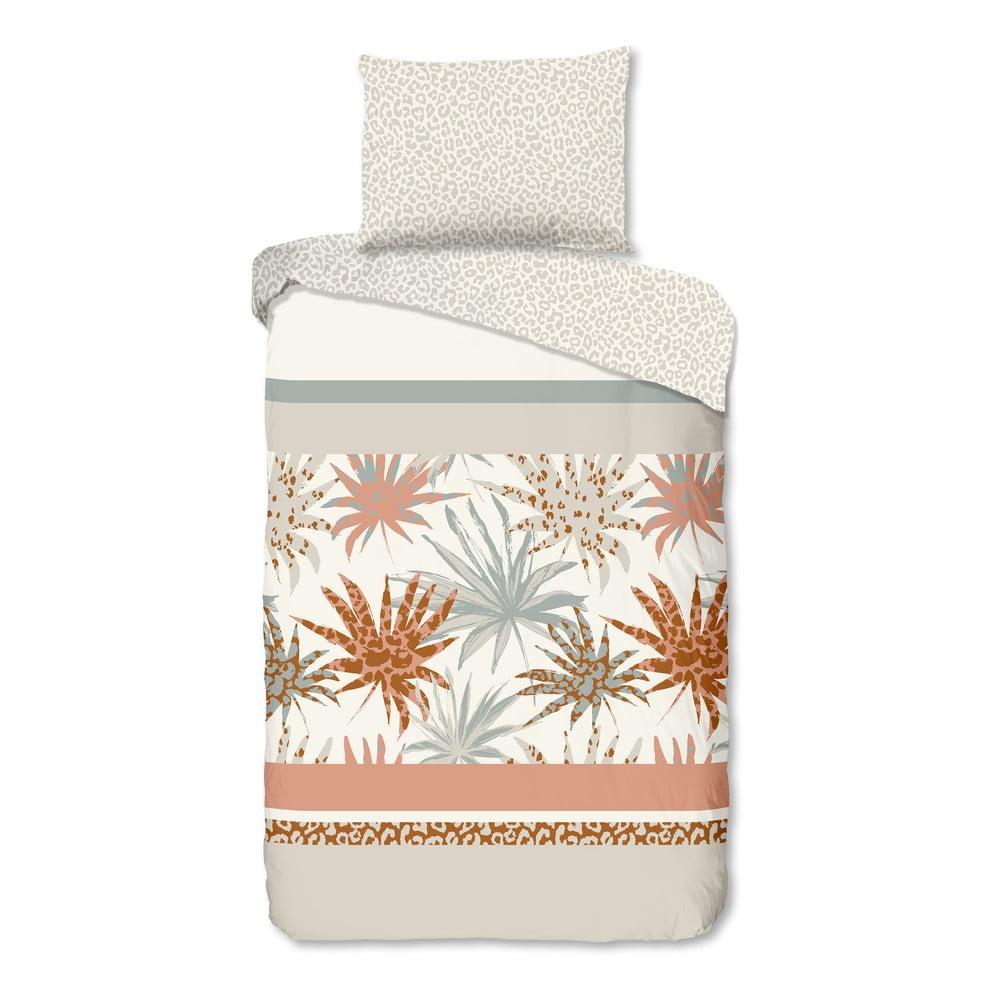 Bielo-svetlosivé bavlnené obliečky na jednolôžko 140x200 cm – Good Morning