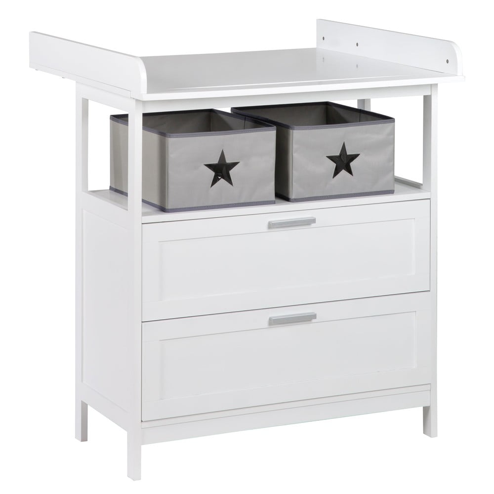 Biela detská komoda s prebaľovacím pultom 75x100x87 cm Hamburg – Roba