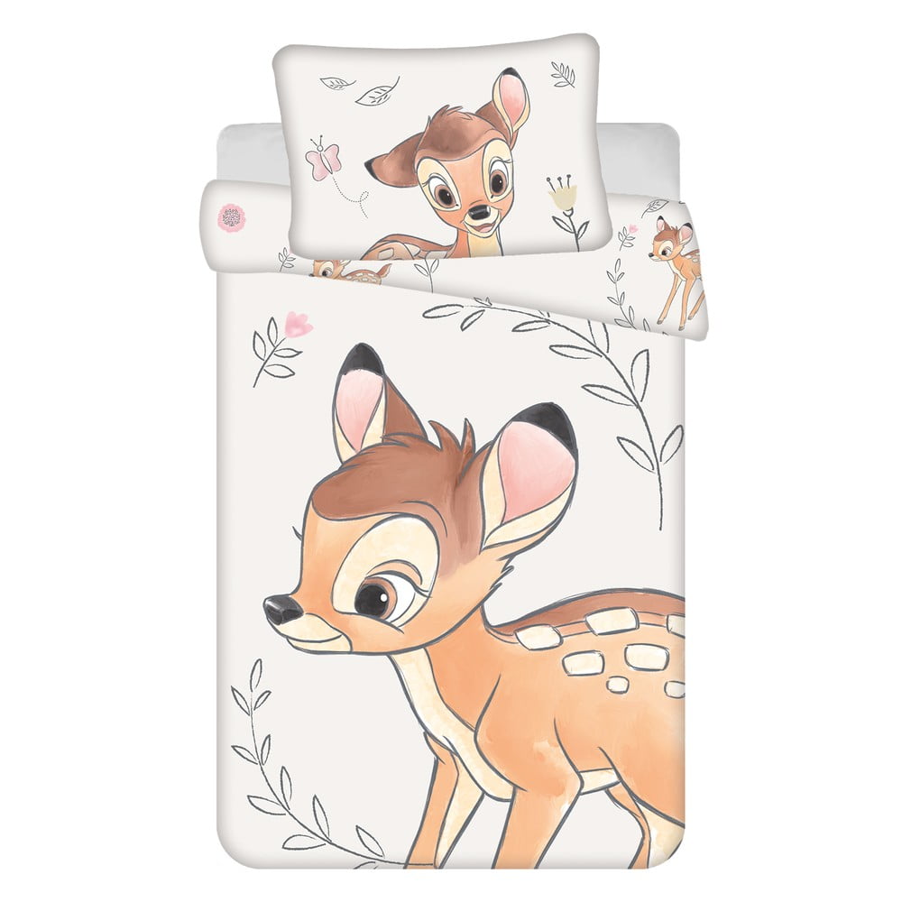 Bavlnené detské obliečky do postieľky 100x135 cm  Bambi "Beige" – Jerry Fabrics