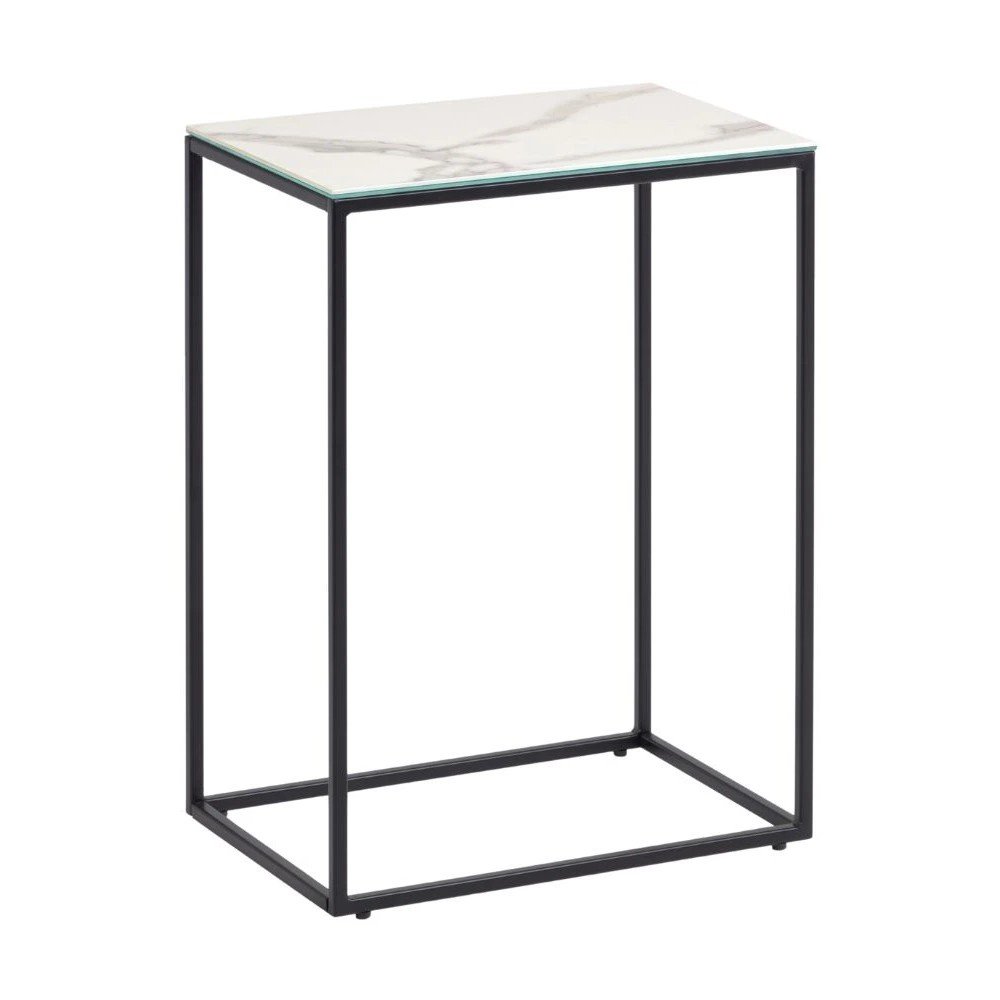 Odkladací stolík s keramickou doskou 30x45 cm Rewena – Kave Home