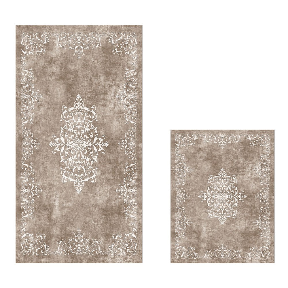 Sivé/taupe kúpeľňové predložky v súprave 2 ks 60x100 cm – Foutastic