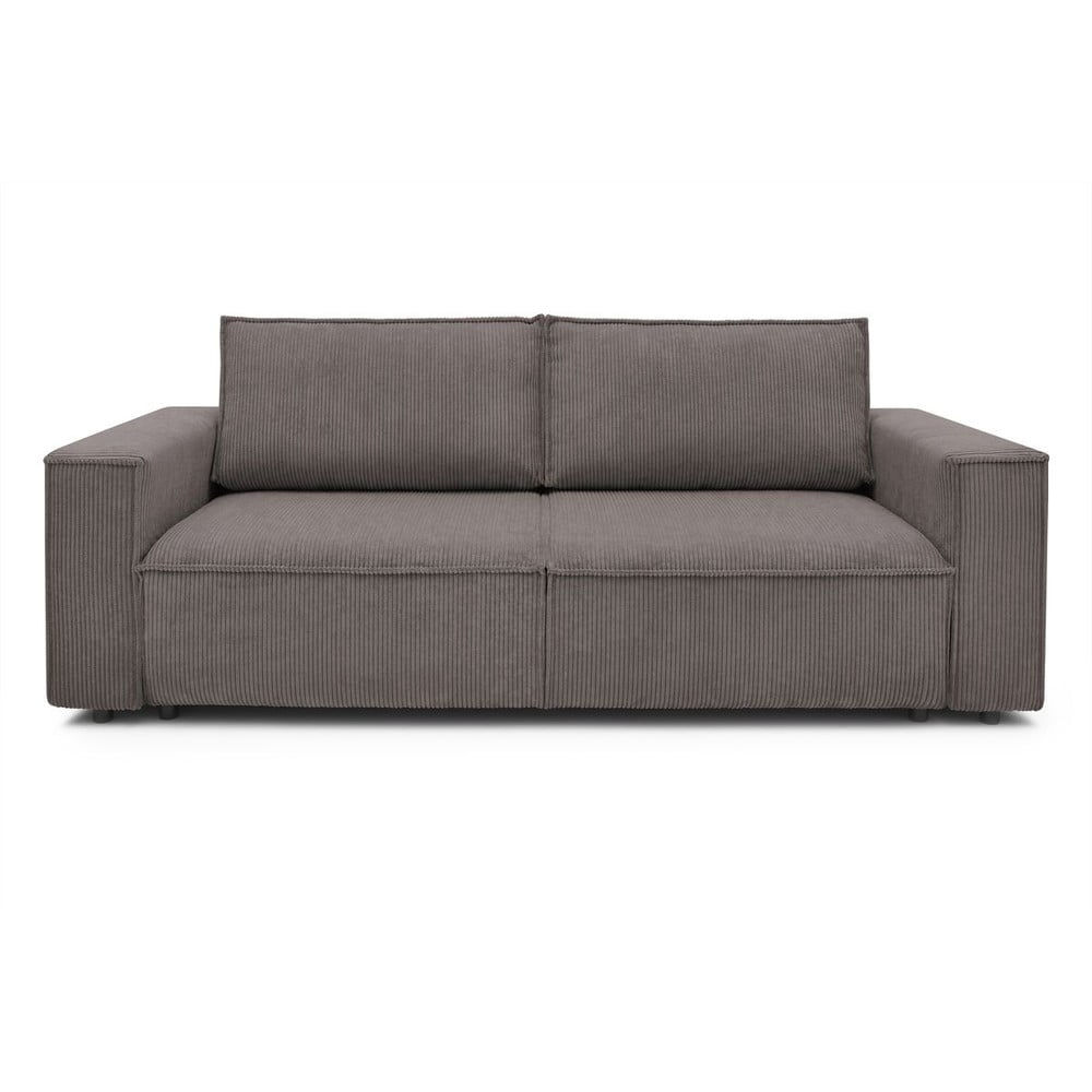 Taupe menčestrová rozkladacia pohovka 245 cm Nihad – Bobochic Paris