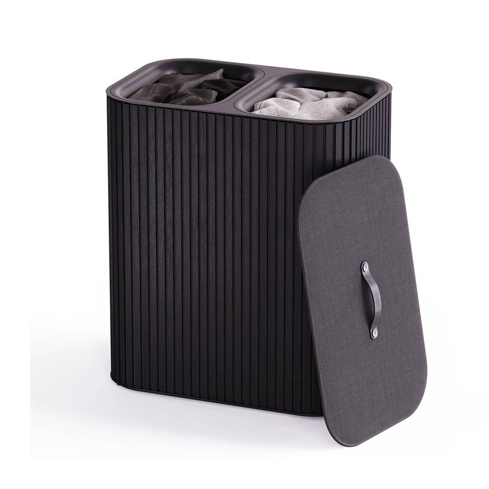 Čierny bambusový kôš na bielizeň 2x45 l Tota Luxe – Joseph Joseph