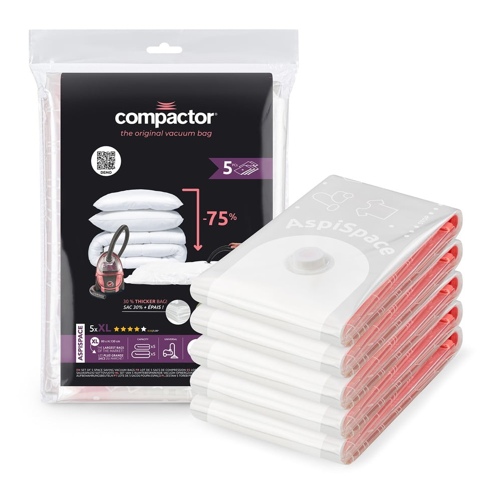 Vákuové vrecia v súprave 5 ks Vacuum XL – Compactor