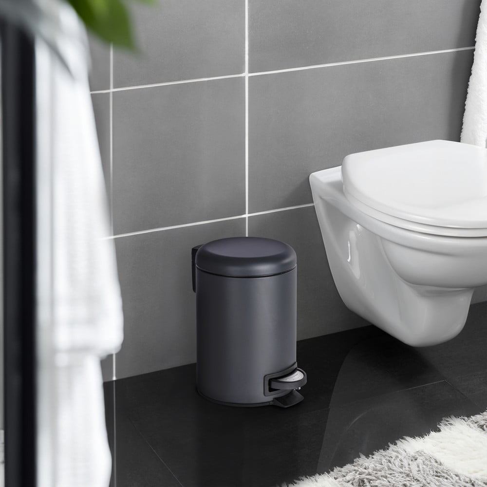 Odpadkový kôš v čiernej farbe Wenko Leman