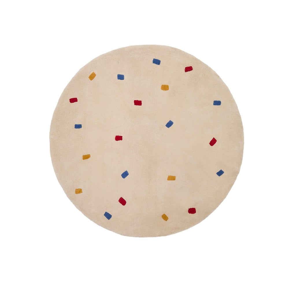 Krémový bavlnený detský koberec ø120 cm Luli – Kave Home