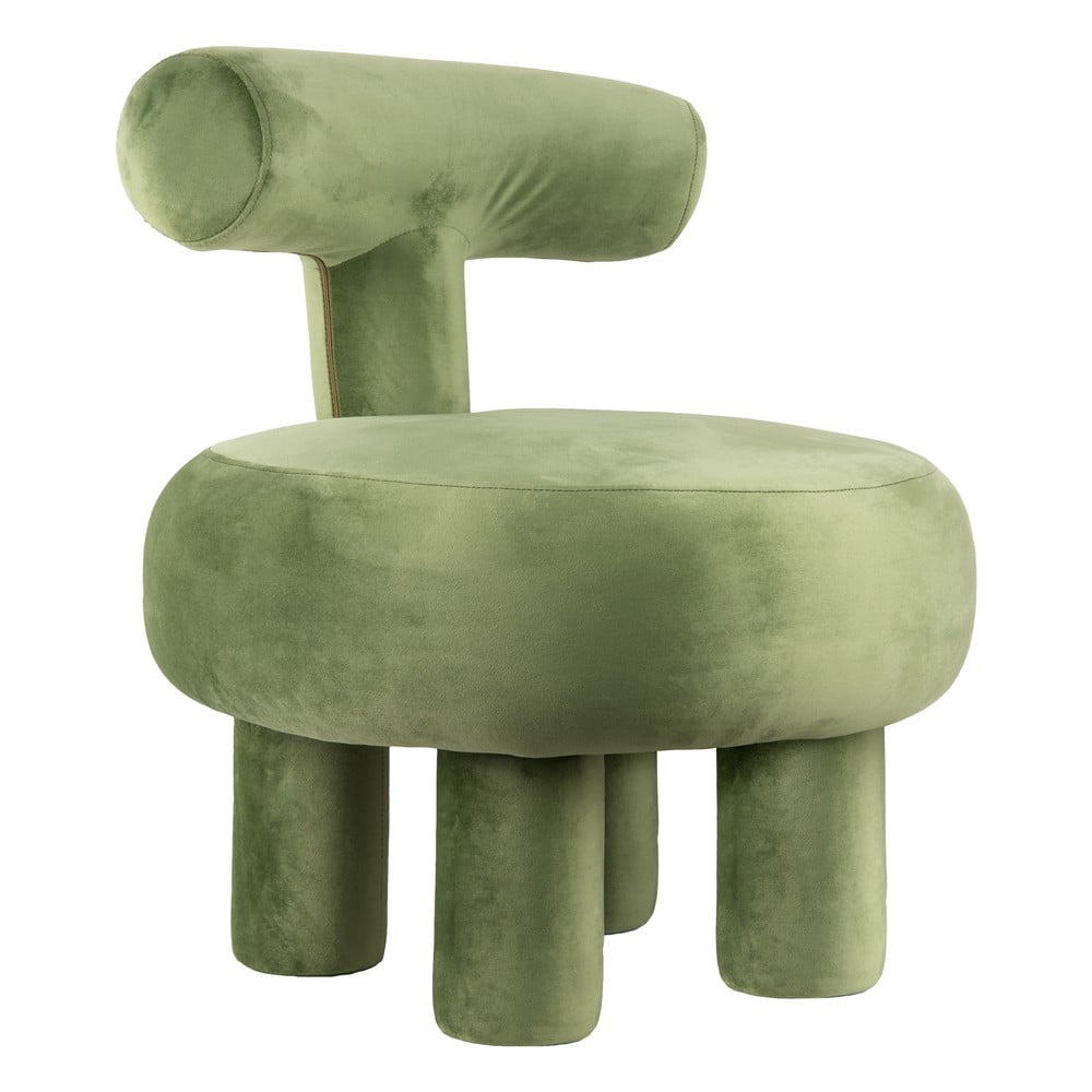 Svetlozelené zamatové kreslo Abrazo – Leitmotiv