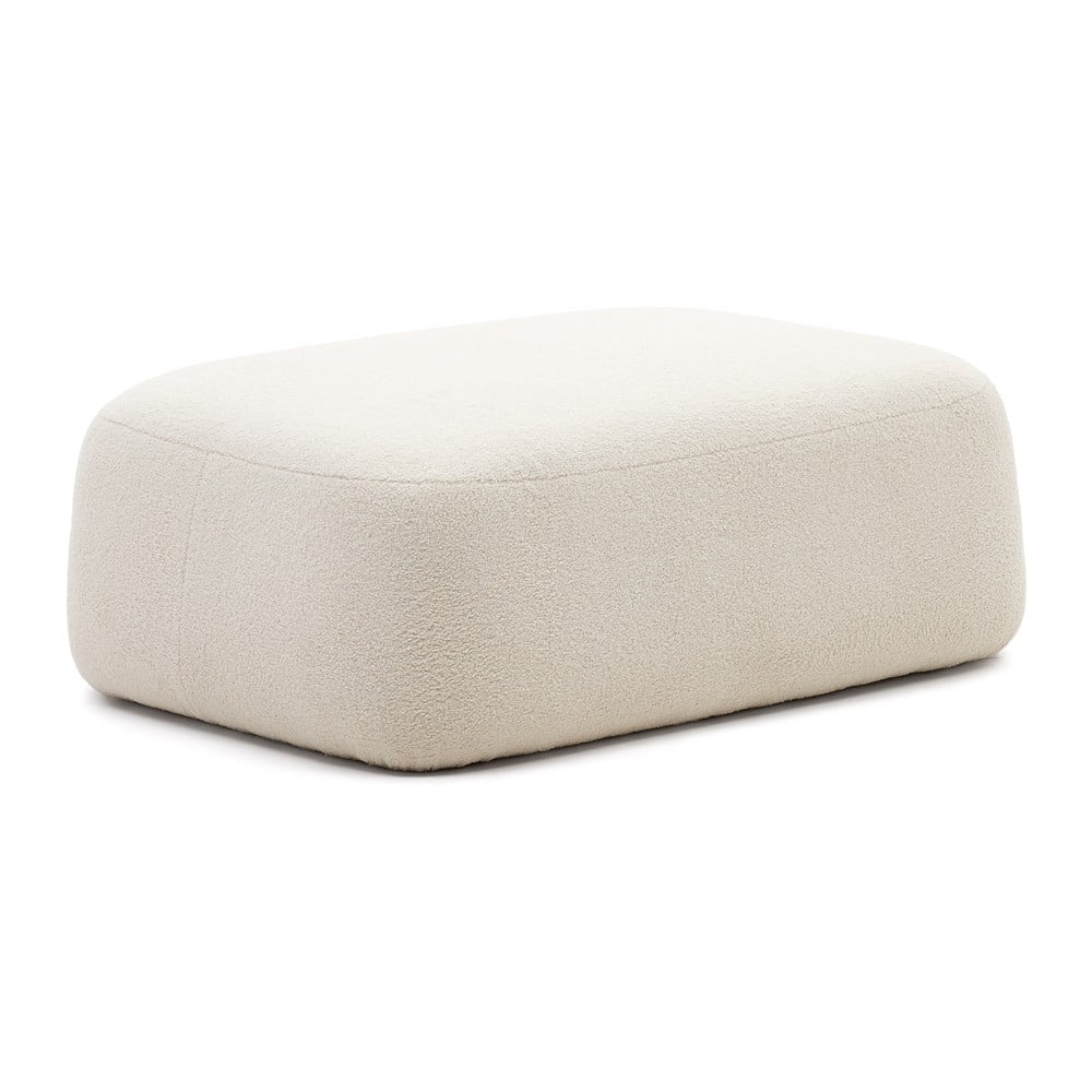 Krémový taburet z textílie buklé Martina – Kave Home