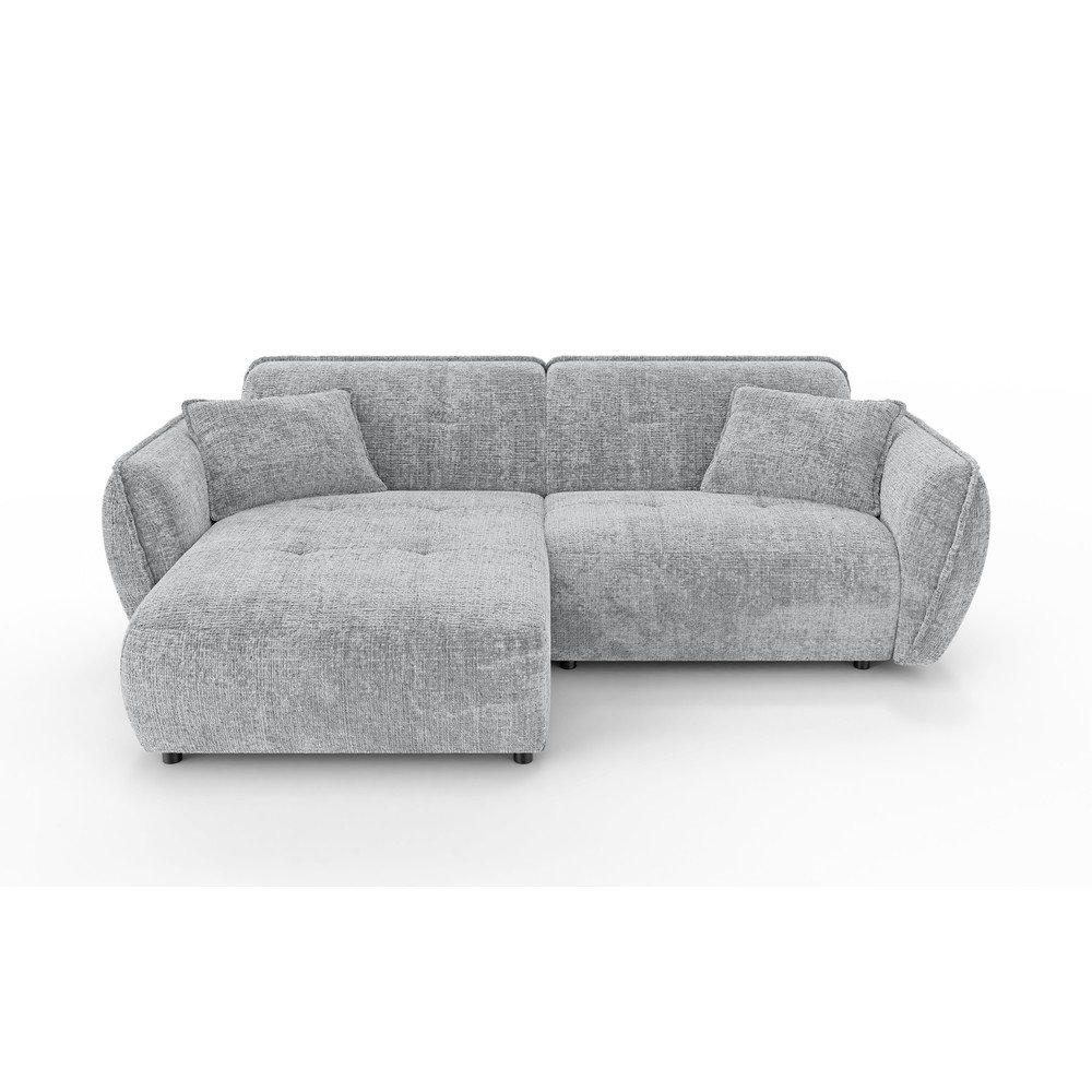 Svetlosivá ženilková rohová pohovka (ľavý roh/s leňoškou) Nelia – Ropez