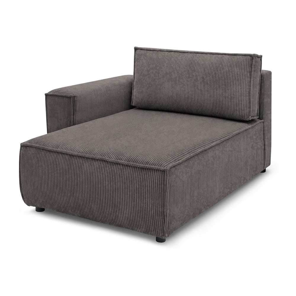 Svetlohnedý menčestrový modul pohovky (ľavý roh) Nihad modular – Bobochic Paris