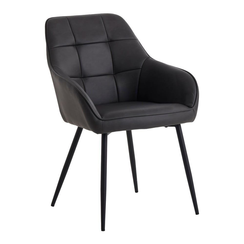 Tmavosivé čalúnené jedálenské kreslá v súprave s podrúčkami 2 ks Nolan Square – Unique Furniture