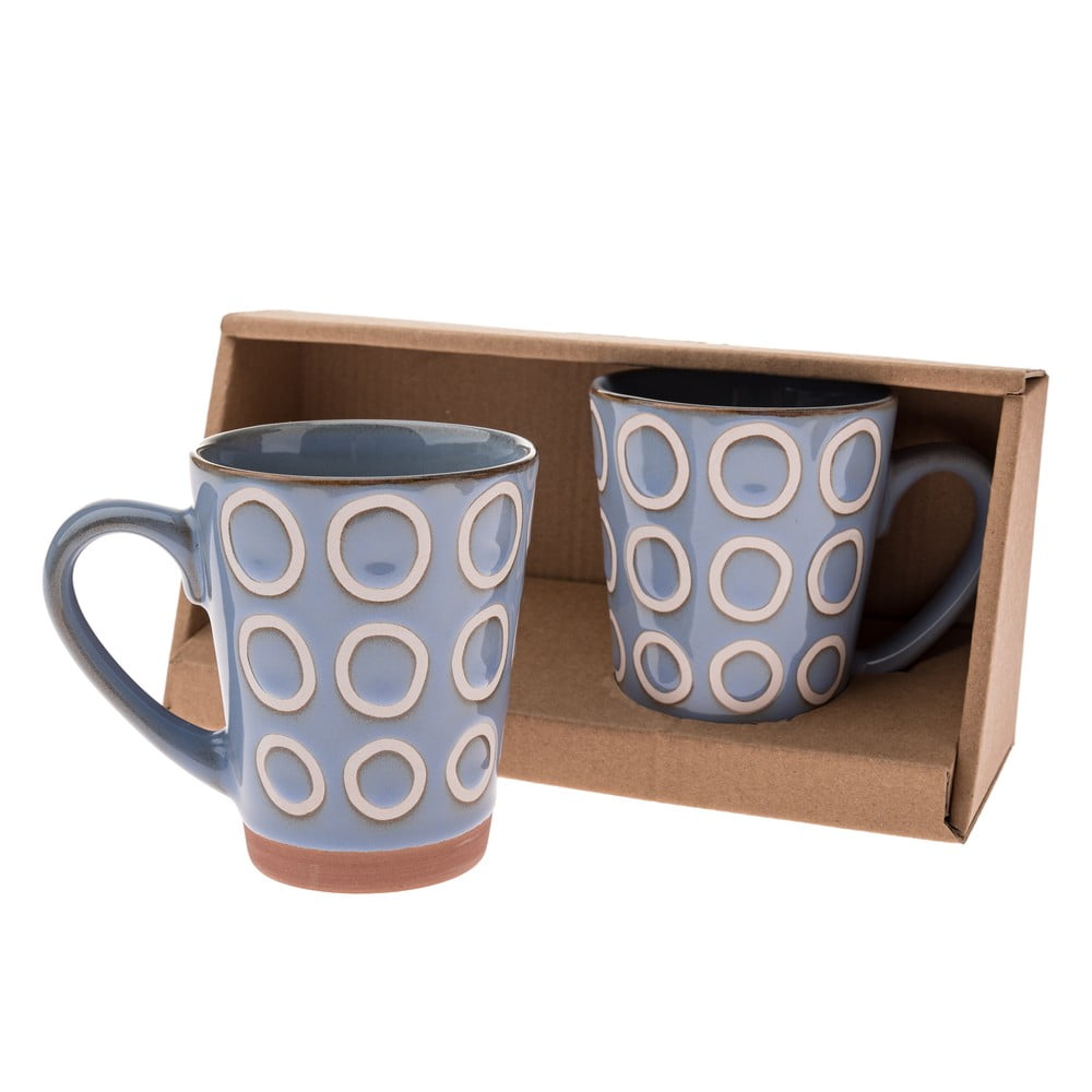 Modré keramické hrnčeky v súprave 2 ks 380 ml – Dakls