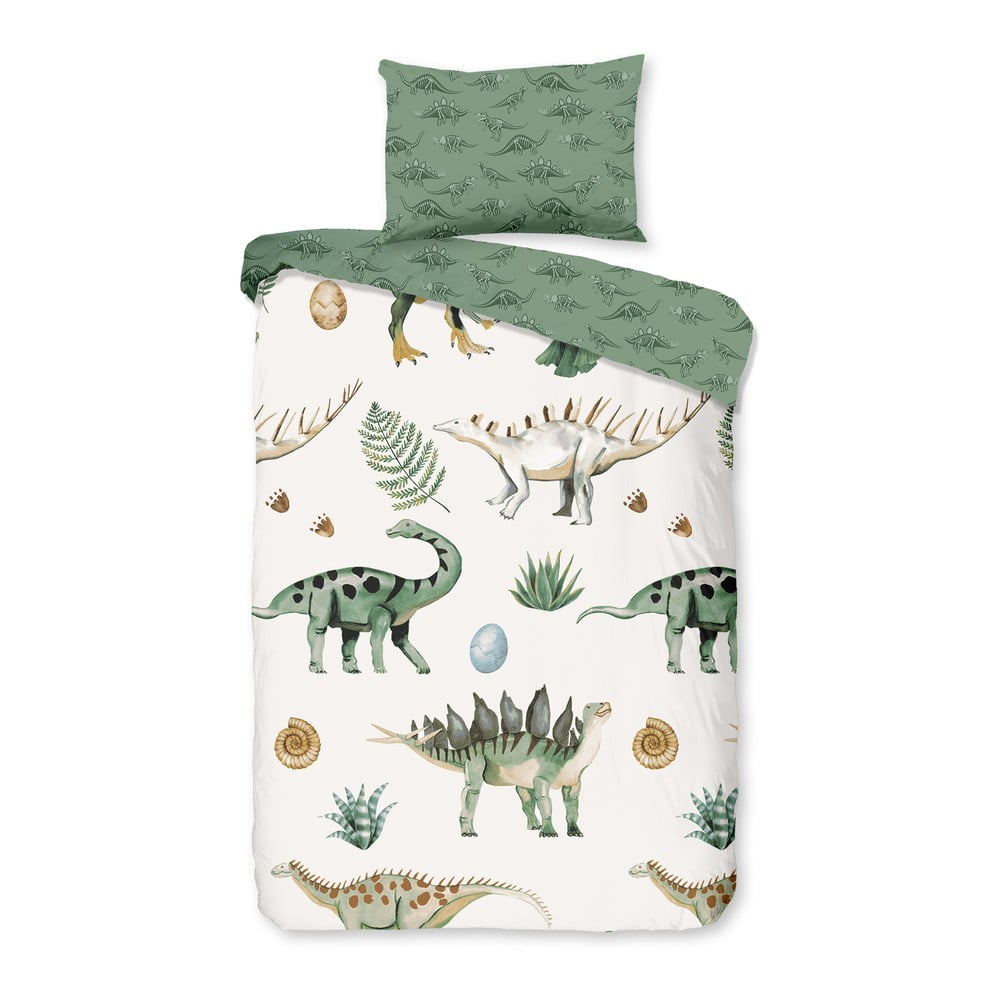 Zelené/béžové bavlnené detské obliečky do postieľky 100x135 cm Gabi – Good Morning