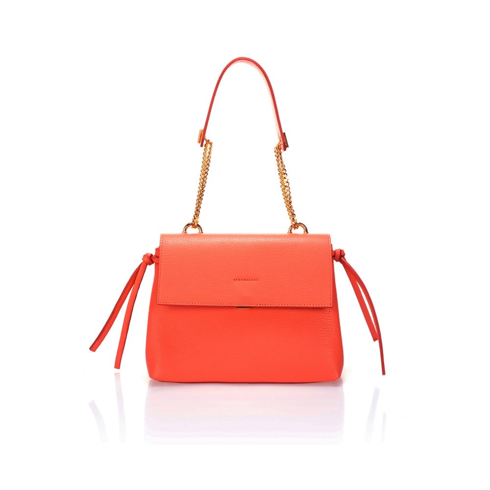 Svetlá oranžová kožená kabelka Federica Bassi Anna