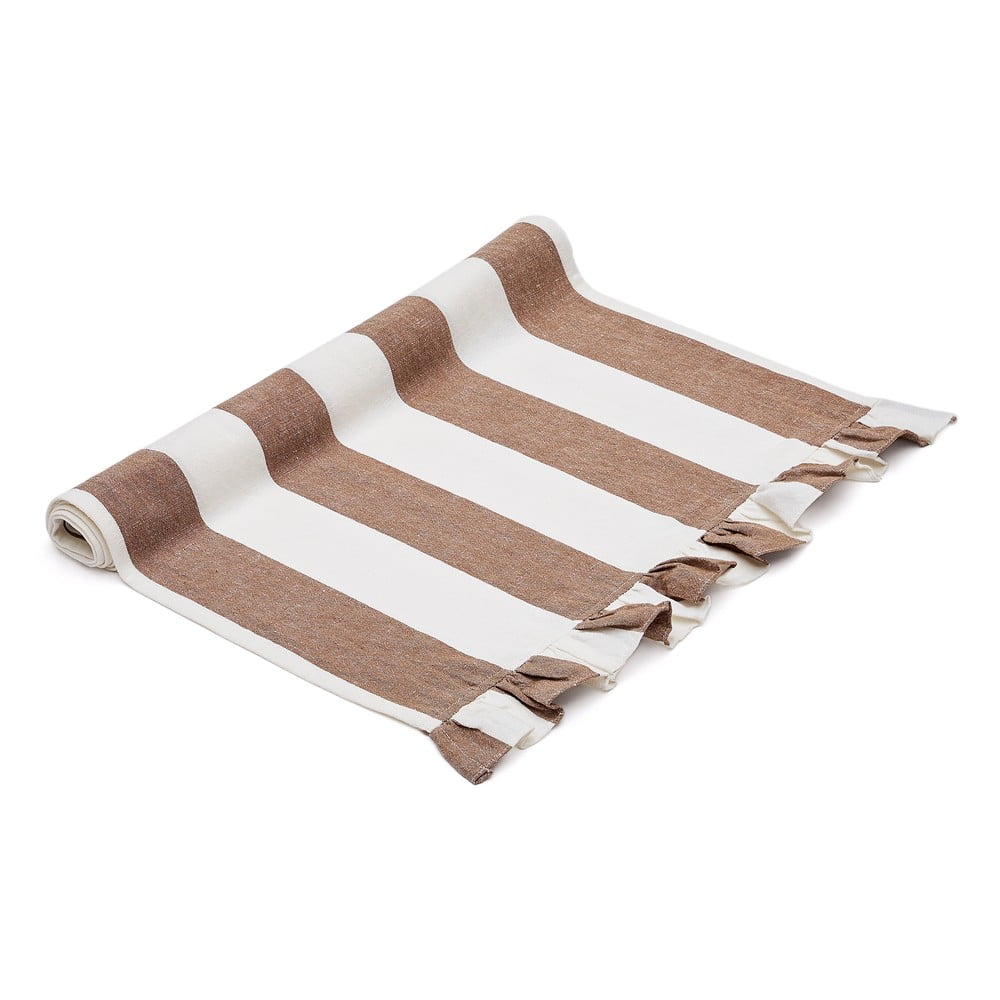 Behúň na stôl s prímesou ľanu 50x150 cm Maura – Kave Home