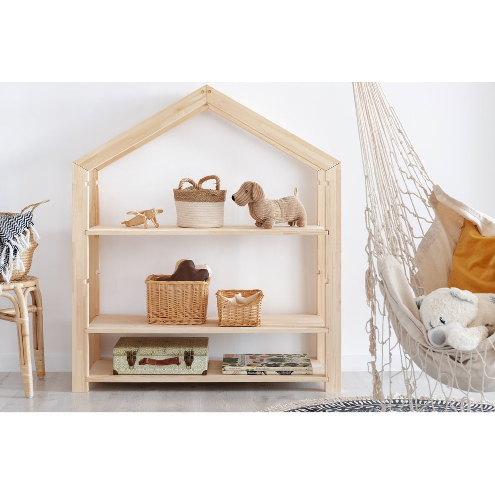Detská polica z borovicového dreva Adeko Rela