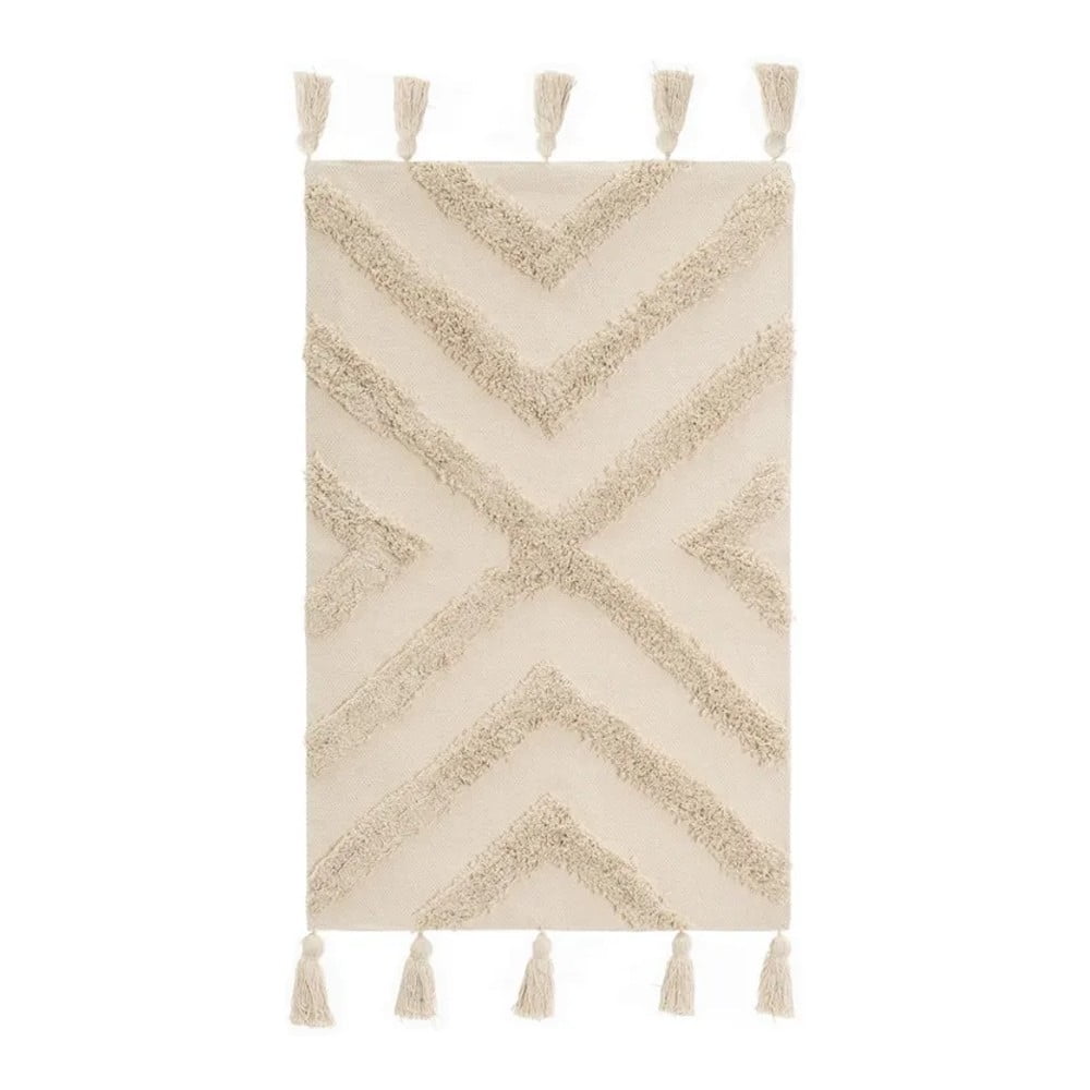 Krémový prateľný bavlnený koberec 50x80 cm – Casa Selección
