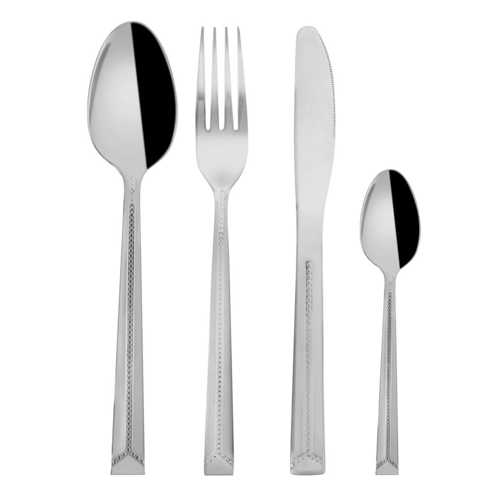 Antikoro príbor 24 ks v striebornej farbe Bright – Orion