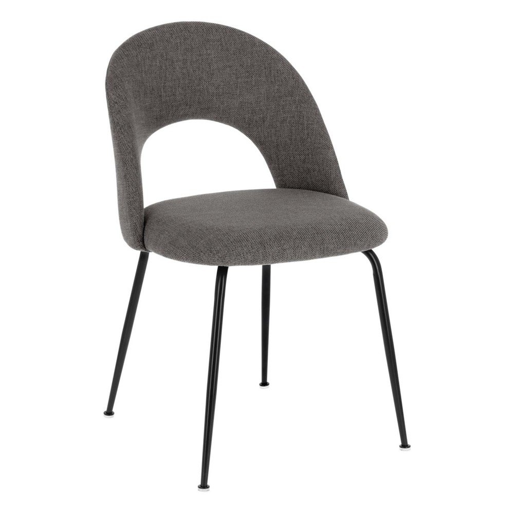 Tmavosivá čalúnená jedálenská stolička Mahalia – Kave Home