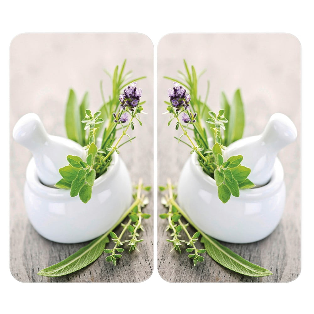 Súprava 2 sklenených krytov na sporák Wenko Herbal