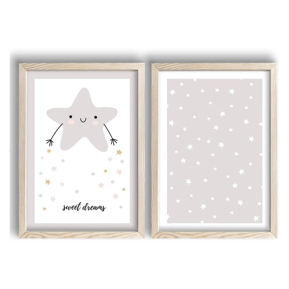 Detské obrázky v súprave 2 ks 38x53 cm Sweet Dreams – Wallity