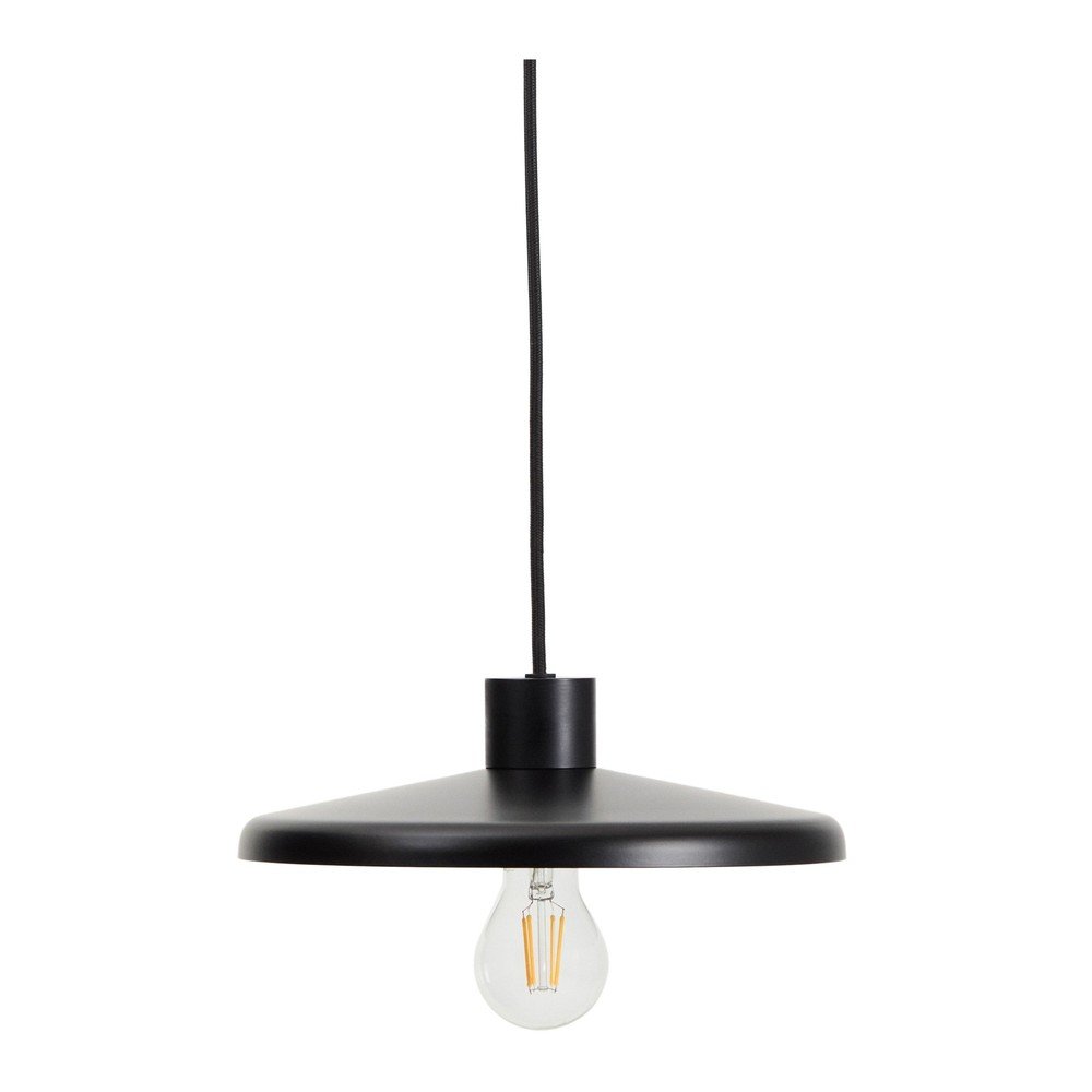 Čierne závesné svietidlo s kovovým tienidlom Nuvira – Kave Home