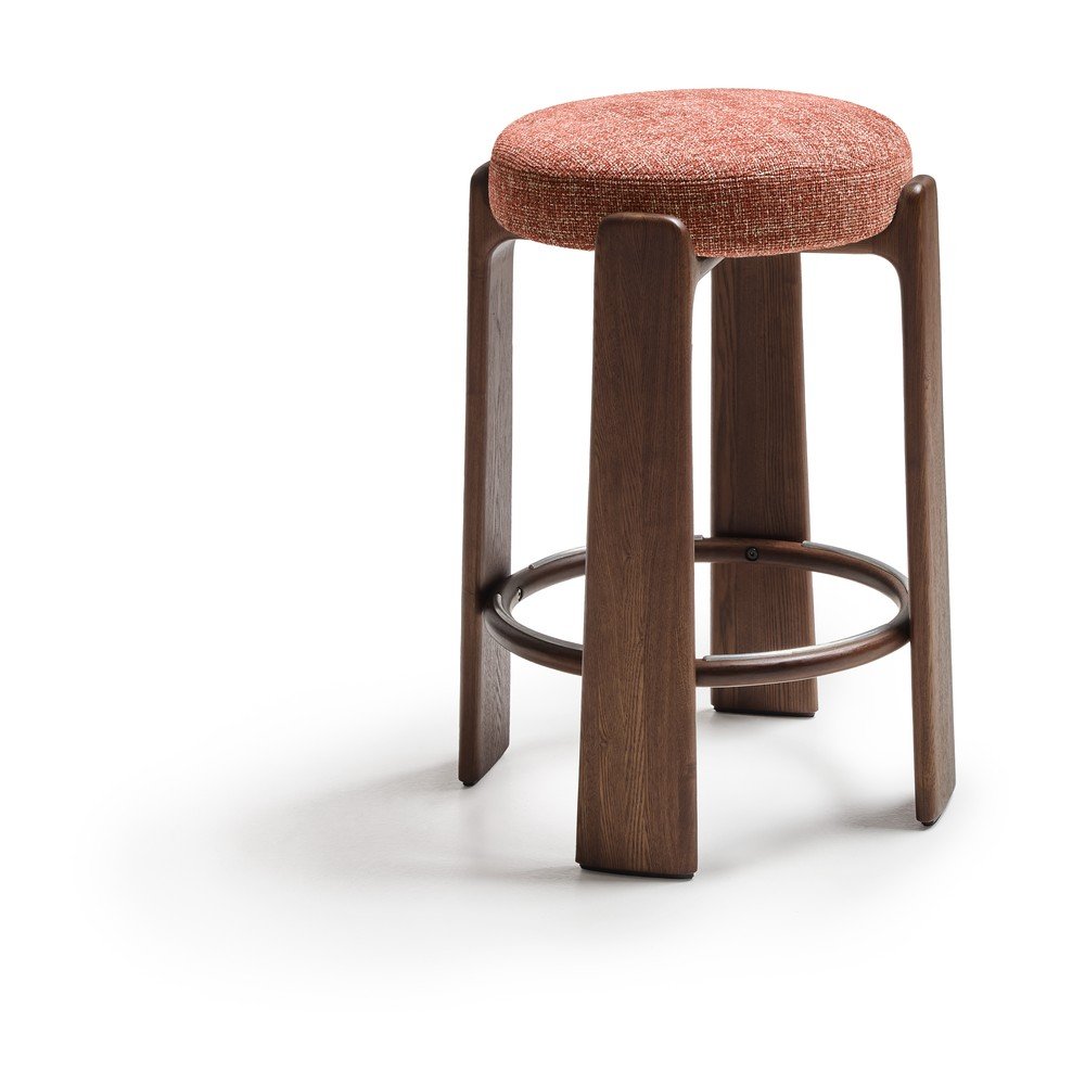 Barová stolička z jaseňového dreva v terakotovej farbe/v tmavo prírodnej farbe (výška sedadla 75 cm) Granite – Kave Home