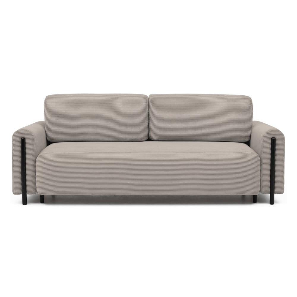 Svetlohnedá menčestrová rozkladacia/s úložným priestorom pohovka 244 cm Arcadova – ELTAP