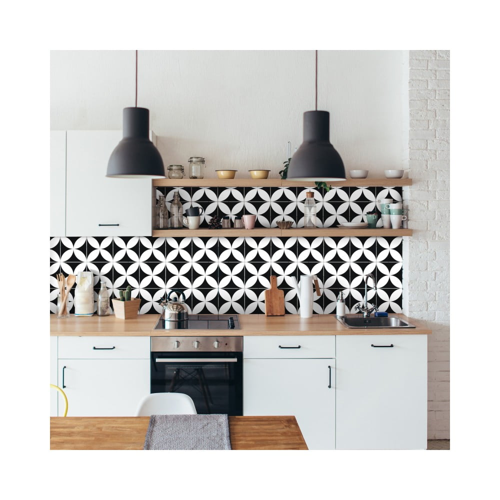 Sada 60 nástenných samolepiek Ambiance Wall Decal Cement Tiles Aniello