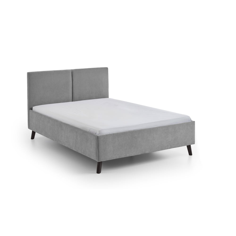 Sivá čalúnená dvojlôžková posteľ s roštom 140x200 cm Piano – Meise Möbel