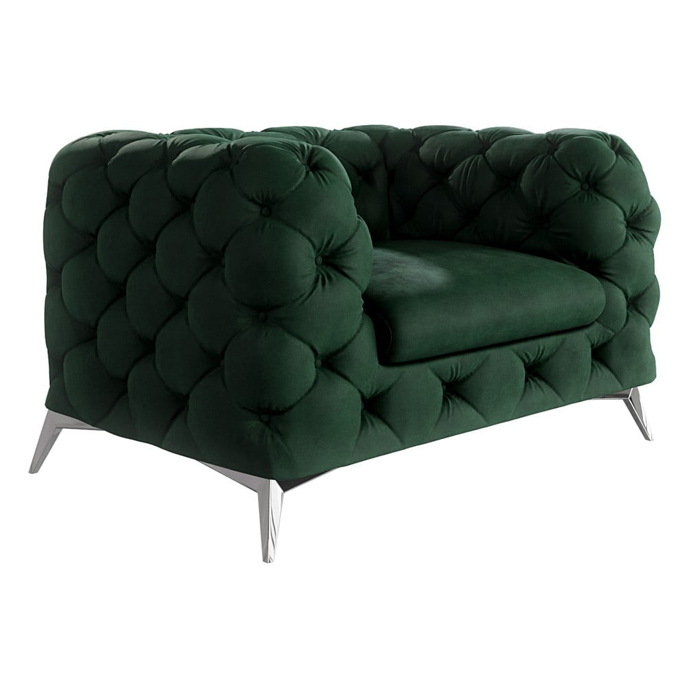 Tmavozelené zamatové kreslo Chelsea – Ropez