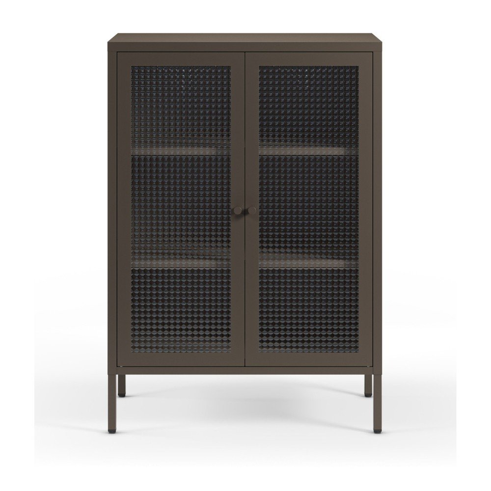 Sivá kovová vitrína 70x100x40 cm Layna – Marckeric