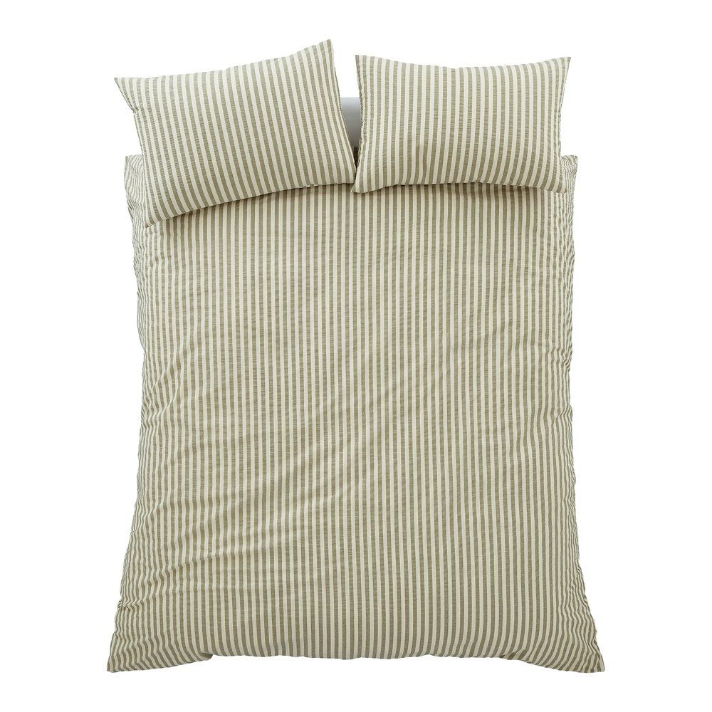 Zelené 3-dielne obliečky na dvojlôžko 200x200 cm Cotton Rich Woven Stripe – Pineapple Elephant