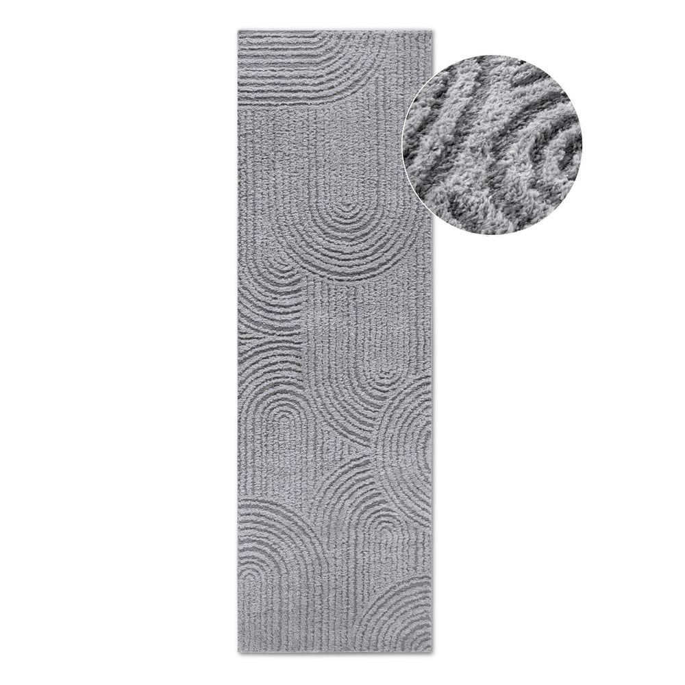 Sivý behúň 80x240 cm Chappe Light Grey – Elle Decoration