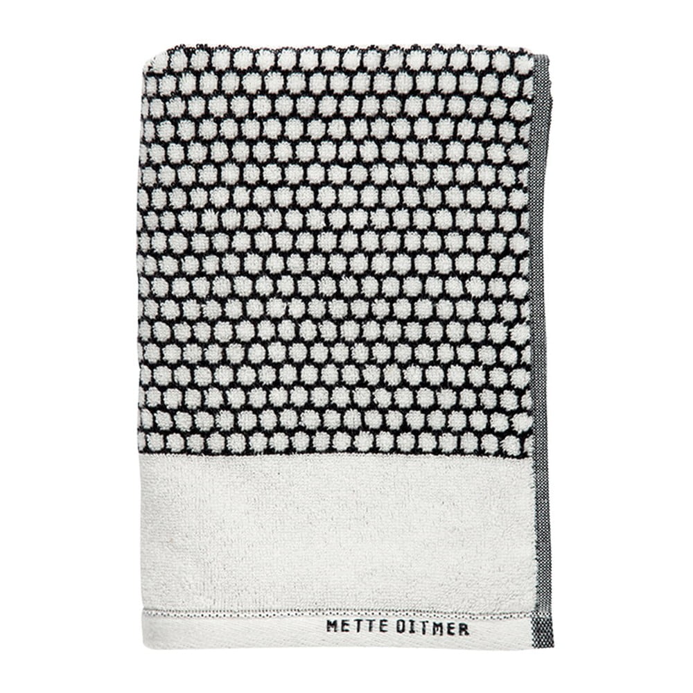 Čierno-biele bavlnené uteráky v súprave 2 ks 40x60 cm Grid - Mette Ditmer Denmark