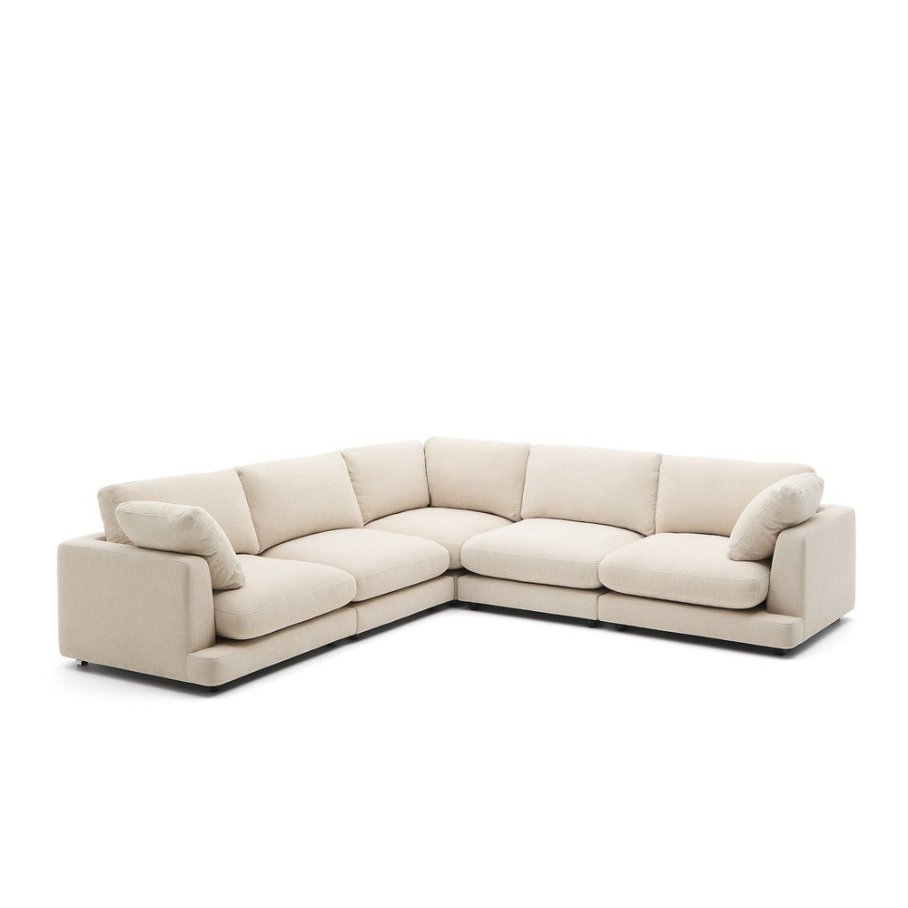 Béžová ženilková rohová pohovka Gala – Kave Home