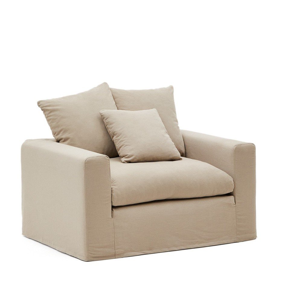 Béžové ľanové kreslo Nora – Kave Home