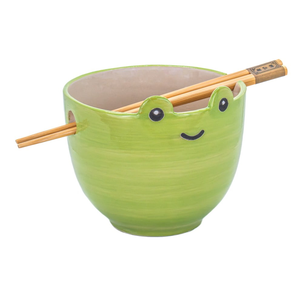 Zelená miska z kameniny 450 ml Frog – Sass & Belle