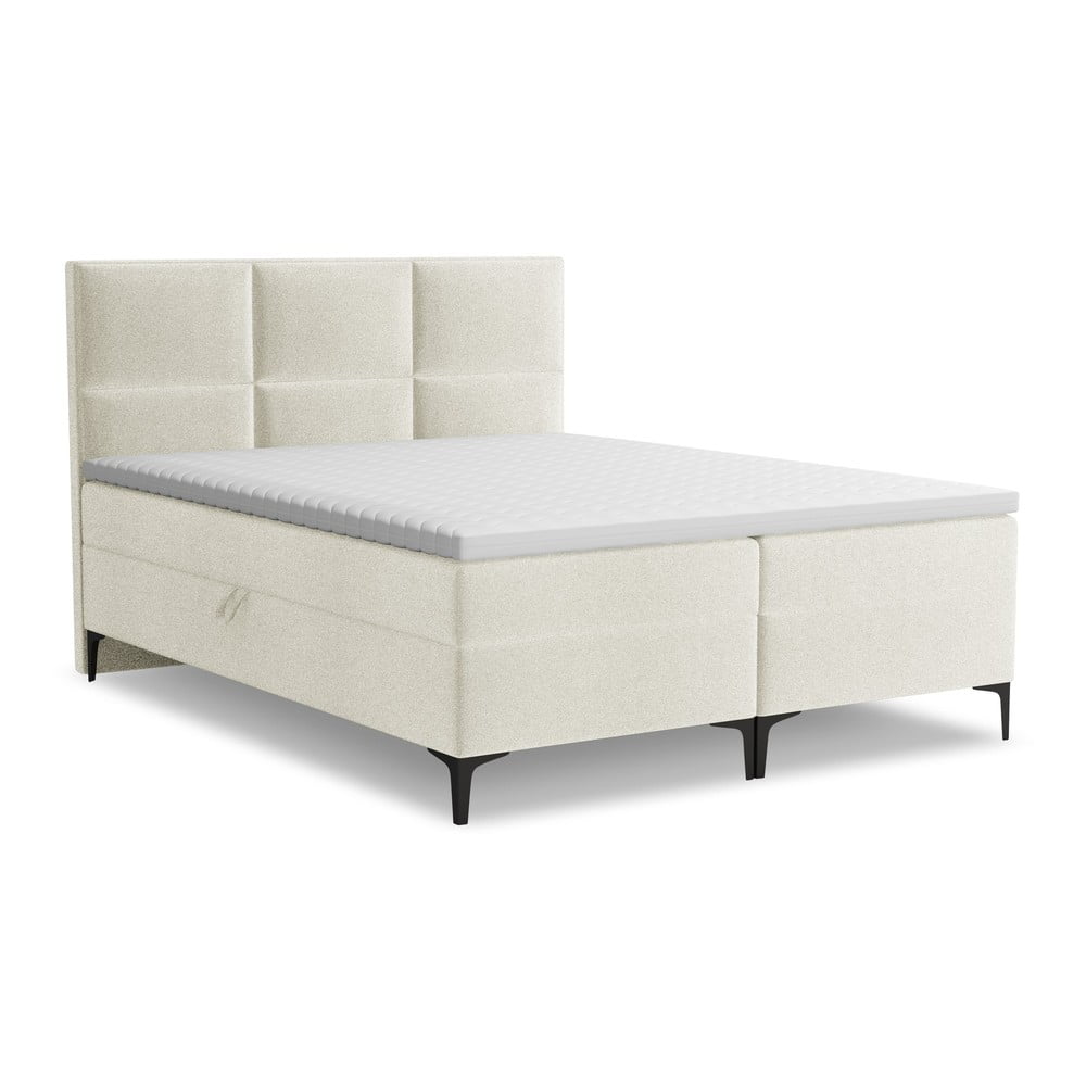 Béžová boxspring posteľ s úložným priestorom 180x200 cm Pakalana – Makamii