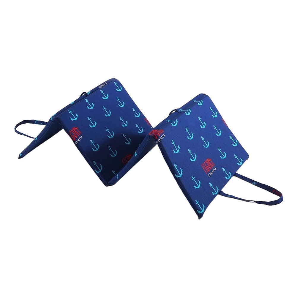 Modrý záhradný sedák na ležadlo 49x137 cm Anchors – B.E.S.