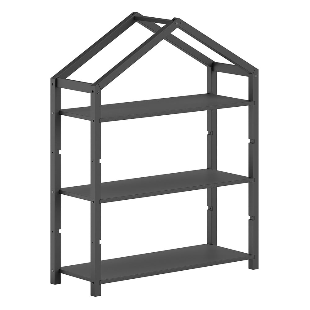 Antracitová detská knižnica z borovicového dreva 111x141x40 cm Dallas – Vipack