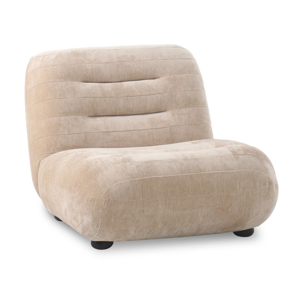 Béžové zamatové kreslo Wyatt – Dutchbone