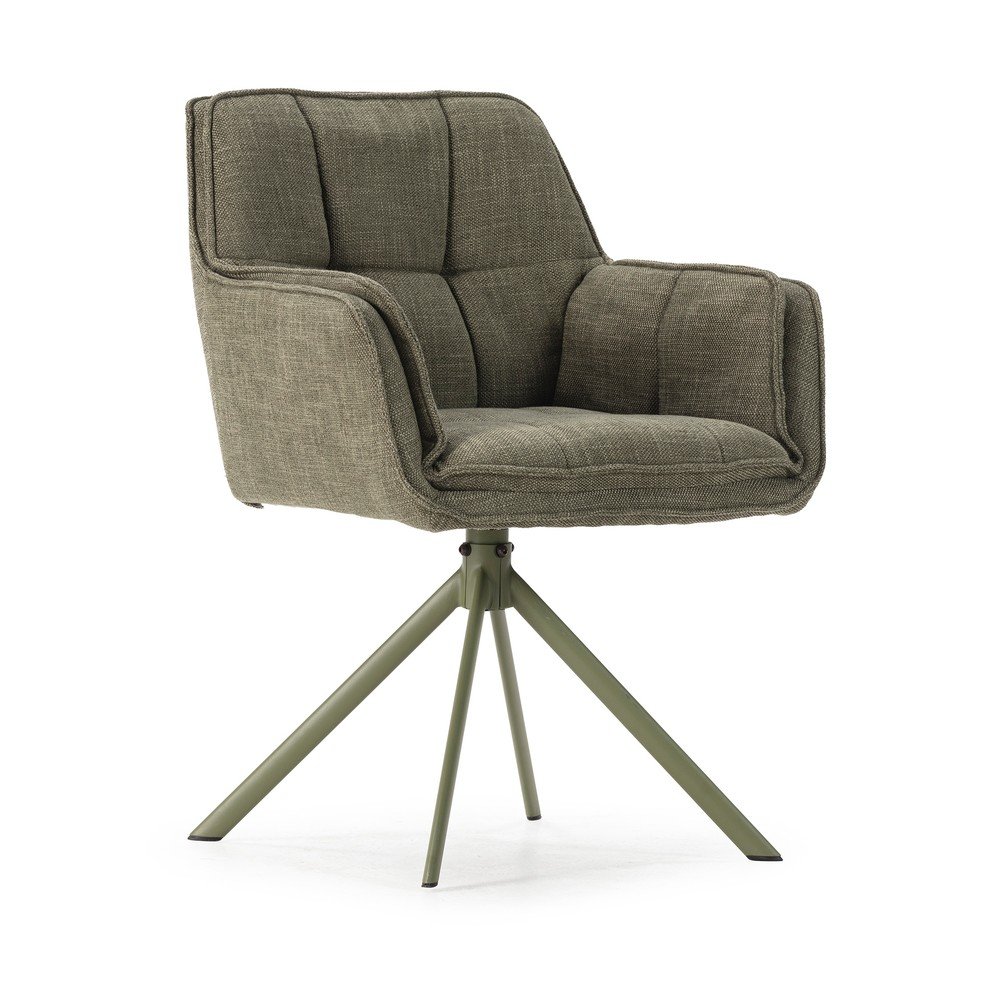 Zelené čalúnené jedálenské kreslá v súprave 2 ks Keiko – Marckeric