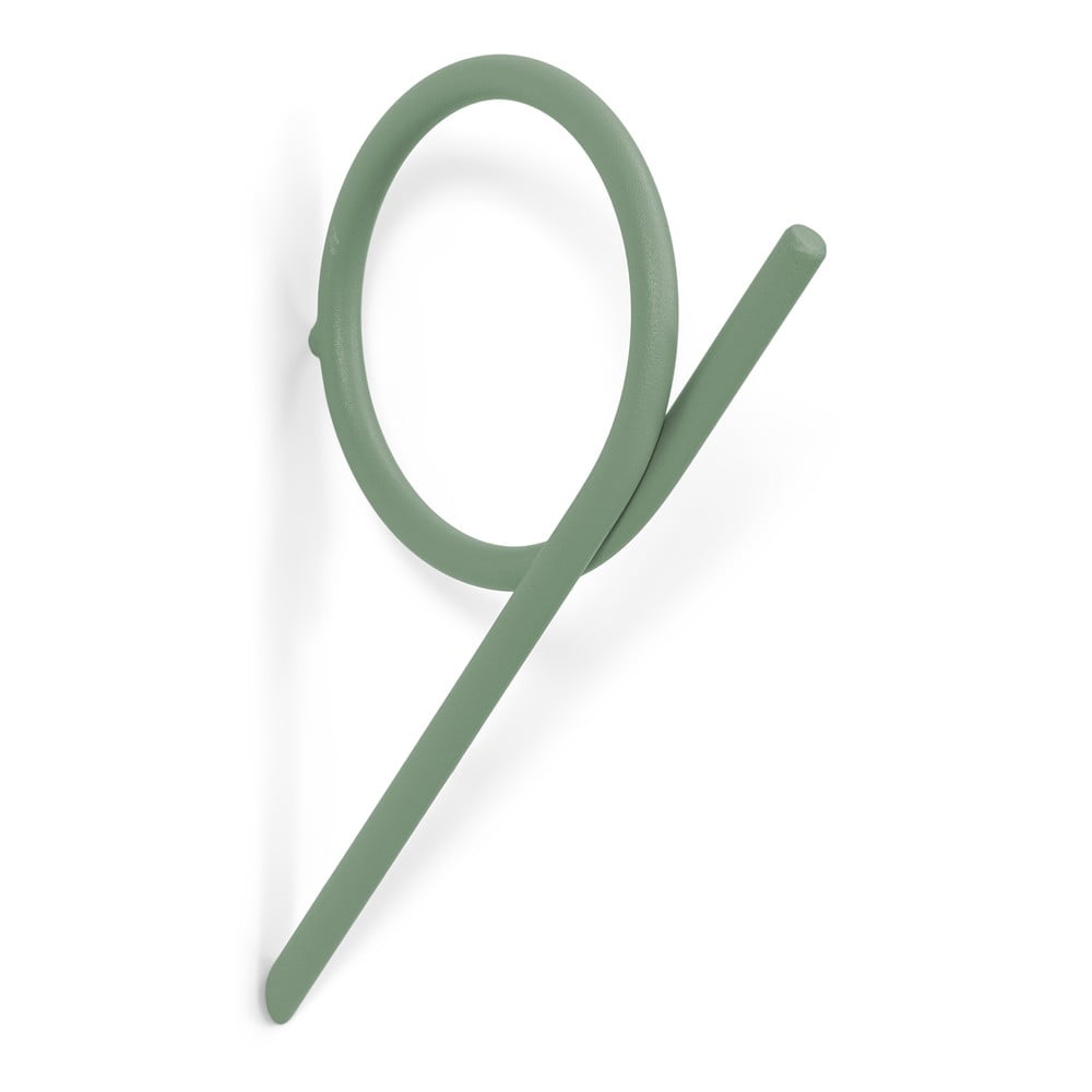 Sivozelený nástenný kovový háčik Tuba L – Spinder Design